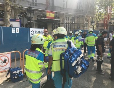 Un muerto y once heridos en un derrumbe en las obras del hotel Ritz en Madrid
