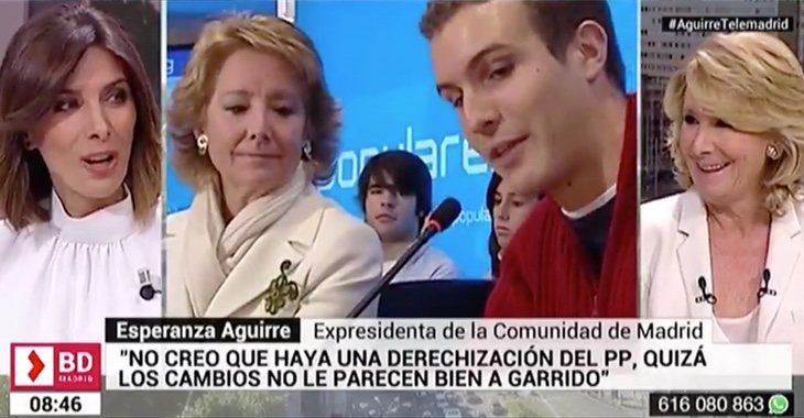 Aguirre ha negado que la llegada de Pablo Casado a la presidencia del PP suponga un giro hacia la derecha en el PP