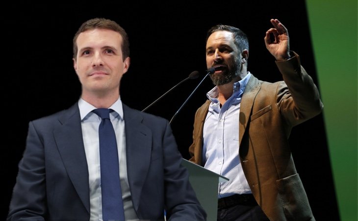 Pablo Casado (PP) y Santiago Abascal (Vox)