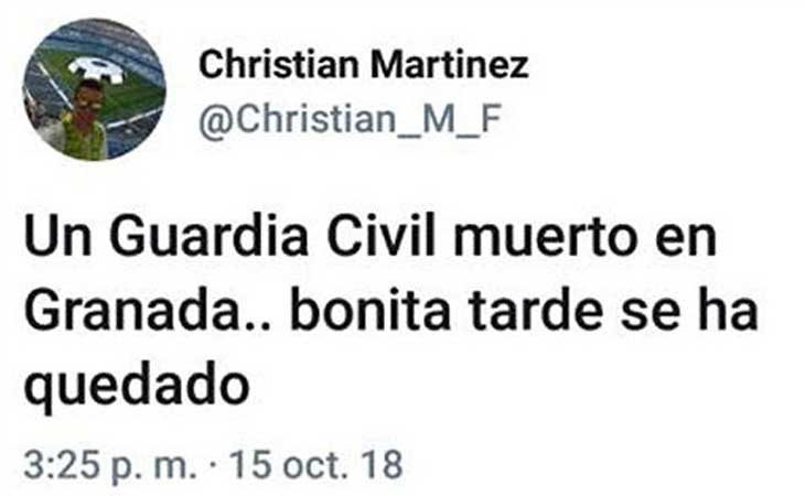 El desafortunado tweet de Christian