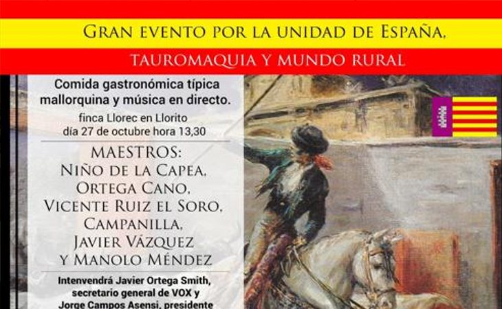 Cartel del evento que VOX celebrará en Mallorca