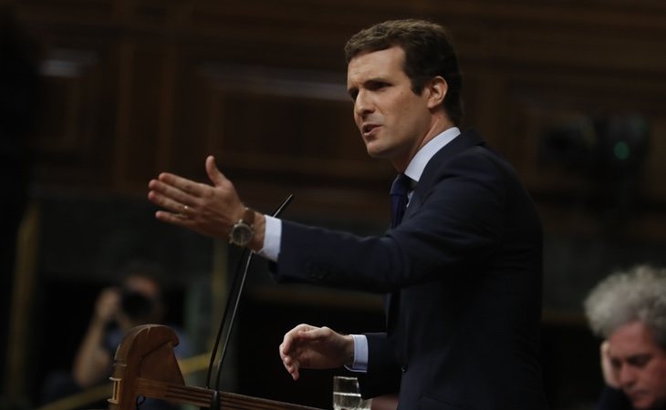 Pablo Casado durante su intervención en el Congreso