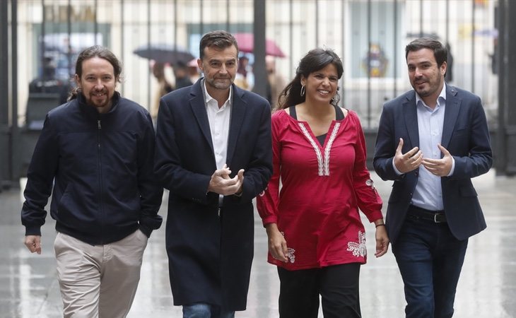 Pablo Iglesias, Antonio Maíllo, Teresa Rodríguez y Alberto Garzón