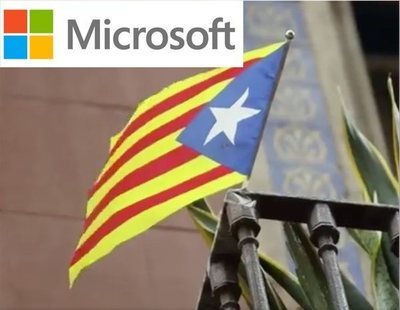 Microsoft se publicita con una estelada en un Congreso en Barcelona y las redes estallan