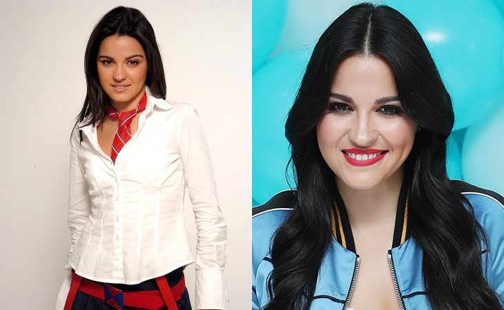 Maite Perroni como Lupita y en la actualidad