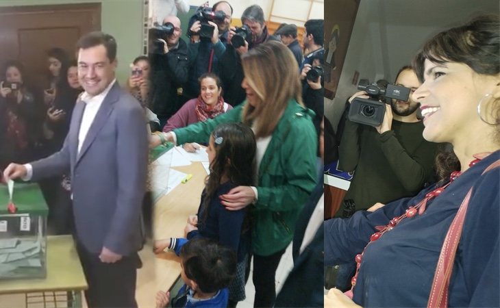 Los líderes de PP, PSOE y Adelante Andalucía ya han votado en sus respectivos colegios electorales