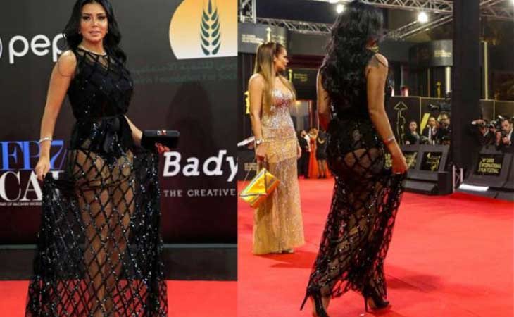 Rania Youssef con el polémico vestido