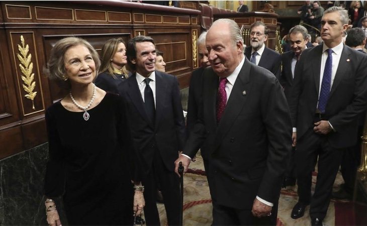 La reina Sofía, Jose María Aznar y Juan Carlos I el pasado Día de la Constitución