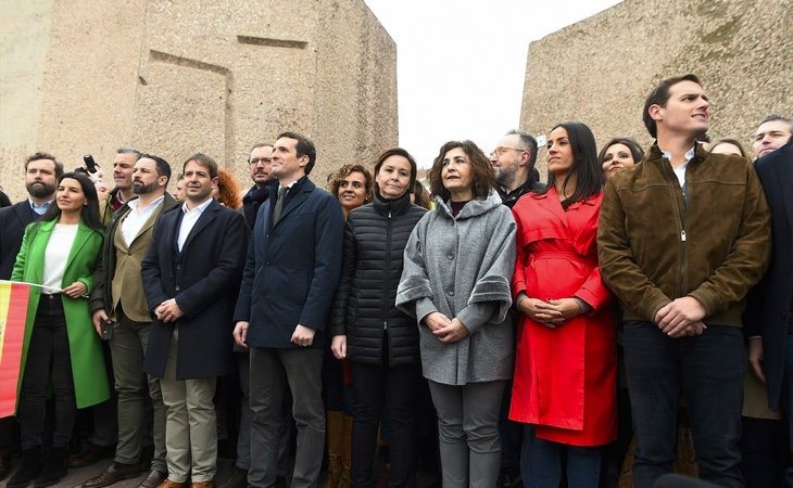 La derecha tuvo un papel protagonista en la manifestación celebrada en la madrileña plaza de Colón