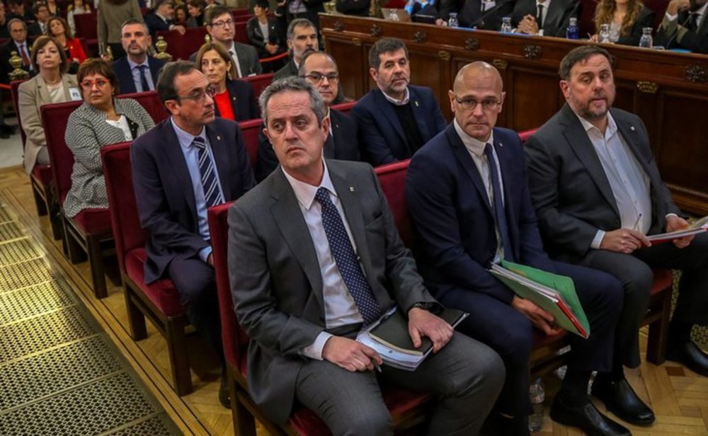 Líderes independentistas durante el juicio del procés