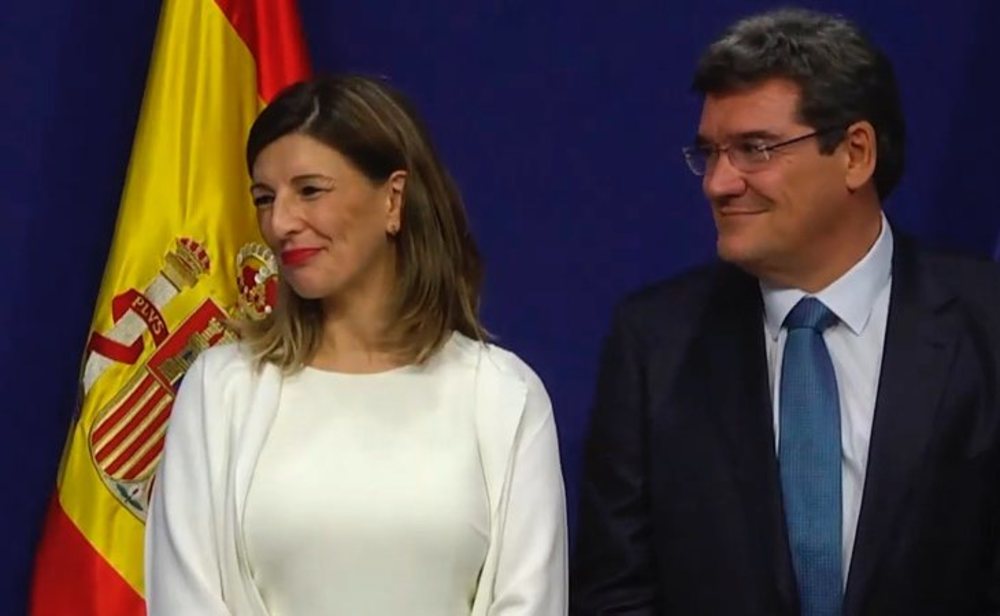 Yolanda Díaz, ministra de Trabajo, y José Luis Escrivá, ministro de Inclusión, Seguridad Social y Migraciones