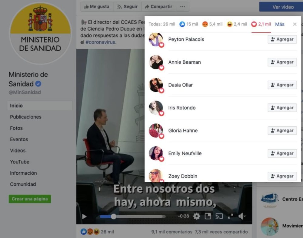 La red de perfiles falsos fue denunciada por el propio Gobierno ante Facebook