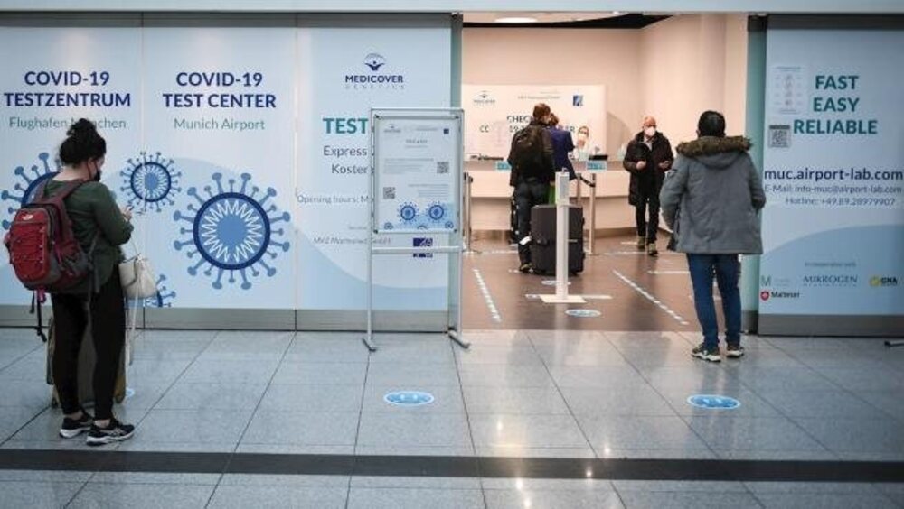 Zona de test de Covid en un aeropuerto