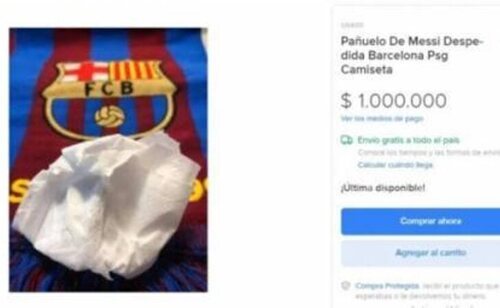 Subasta del pañuelo con lágrimas de Messi