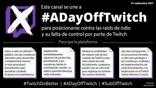 #ADayOffTwitch, huelga de Twitch