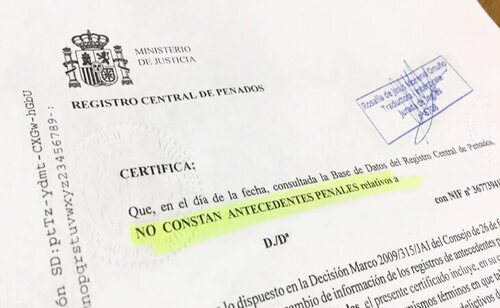 Certificado de antecedentes penales