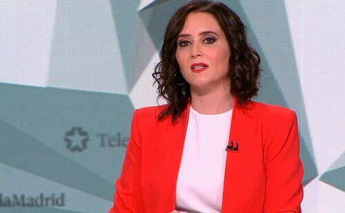 Isabel Díaz Ayuso durante el debate electoral en Telemadrid