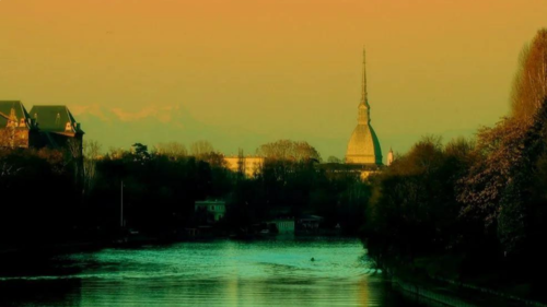 tramonto sul fiume po