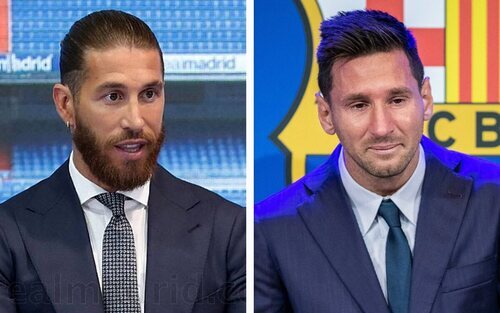 Sergio Ramos y Leo Messi en sus despedidas Del Real Madrid y el Barça respectivamente