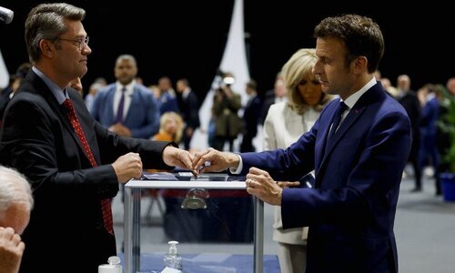 Macron en las votaciones del pasado 24 de abril