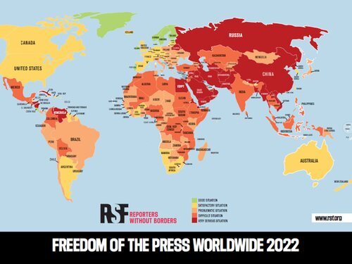 Mapa libertad de prensa 2022
