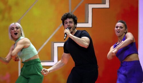 Miki Núñez en su actuación en Eurovisión 2019