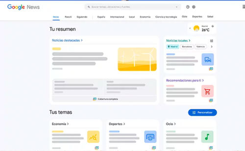 Interfaz de Google News