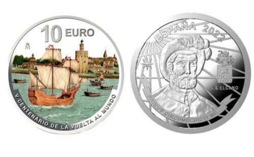 Moneda de 10 euros por el V Centenario de la Primera Vuelta al Mundo