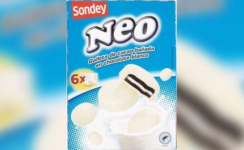 Galletas Sondey Neo bañadas en chocolate blanco