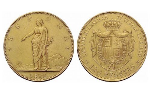 100 pesetas de 1870