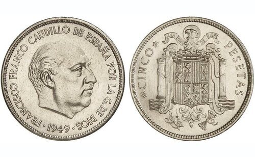 Moneda de cinco pesetas de 1949