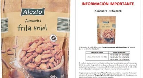 Producto de Lidl afectado por la alerta alimentaria