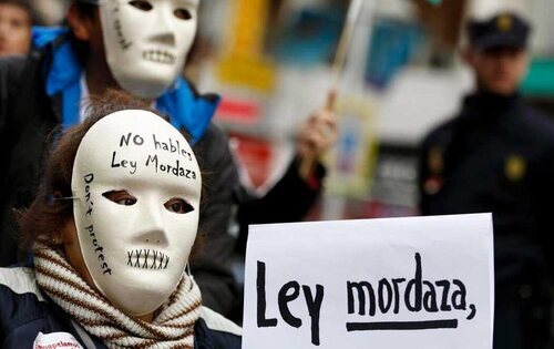 Manifestación en contra de la Ley Mordaza
