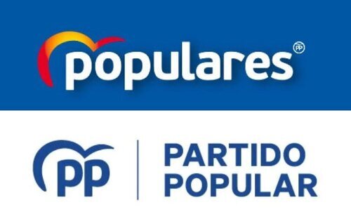 Logo del PP con Casado y logo del PP con Fijóo