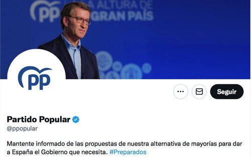 Perfil del Partido Popular en Twitter