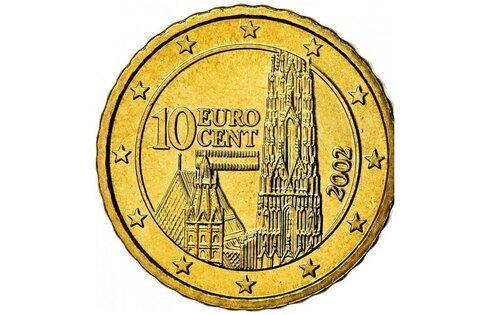 Moneda de 10 céntimos de Austria del 2002