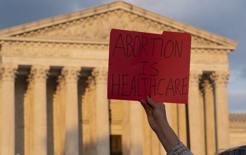 Manifestación en favor del derecho al aborto frente a la Corte Suprema de Estados Unidos