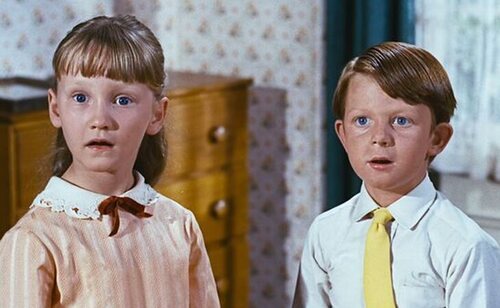 Karen Dotrice y Matthew Garber como los hermanos Banks en 