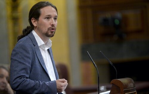 Pablo Iglesias, en su intervención en el Congreso por la moción de censura contra Mariano Rajoy presentada en 2017