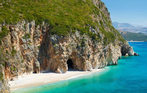 Paisaje de la playa de Dhërmi