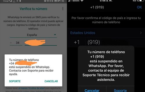 Suspensión definitiva de la cuenta de WhatsApp