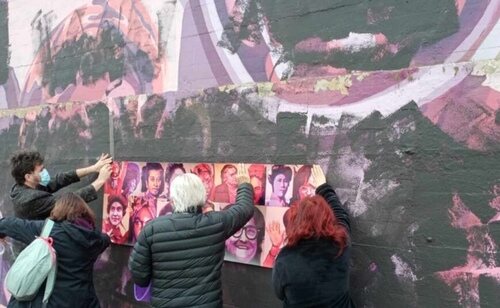 Mural feminista vandalizado en Ciudad Lineal