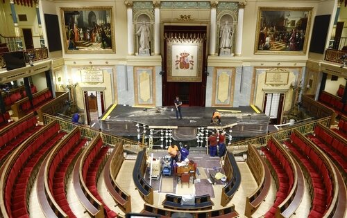 Preparativos en el Congreso de los Diputados para la jura de la Constitución de la princesa Leonor