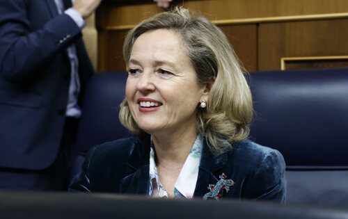 Nadia Calviño, vicepresidenta primera y ministra de Economía, Comercio y Empresa, en el Congreso