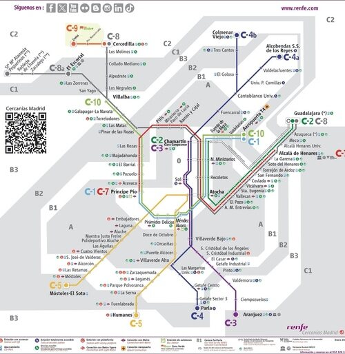 Nuevo mapa de Cercanías Renfe Madrid