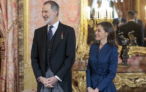 Felipe VI y la reina Letizia en la Recepción al Cuerpo Diplomático