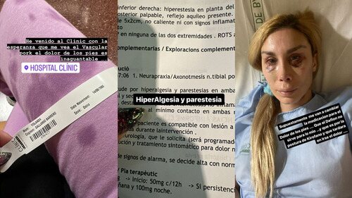 Informe médico de La Pelopony, que ha tenido que acudir al hospital