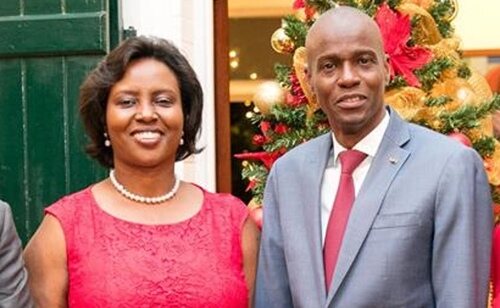 El ex presidente de Haití, Jovenel Moïse y su esposa, Martine