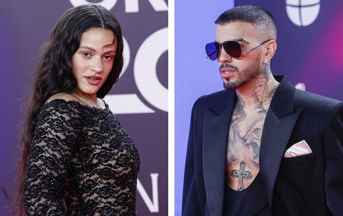 Rosalía y Rauw Alejandro en la alfombra roja de los Latin Grammy 2023