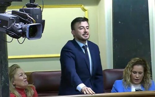 Daniel Pérez Osma durante el momento de la votación